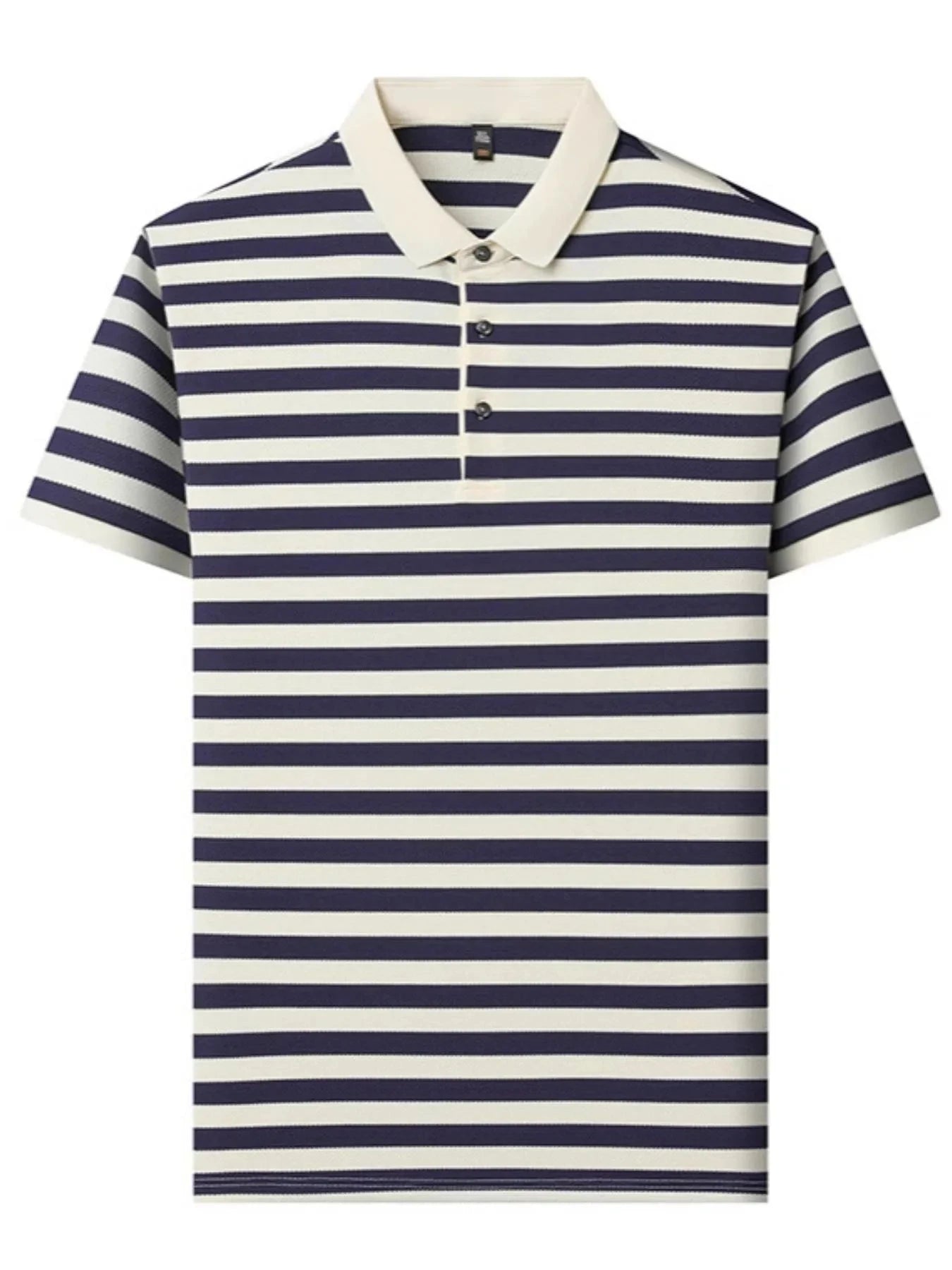 Men's Full Size Striped Short Sleeve Polo Plus Size