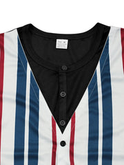 Men's Full Size Striped Short Sleeve T-Shirt Plus Size