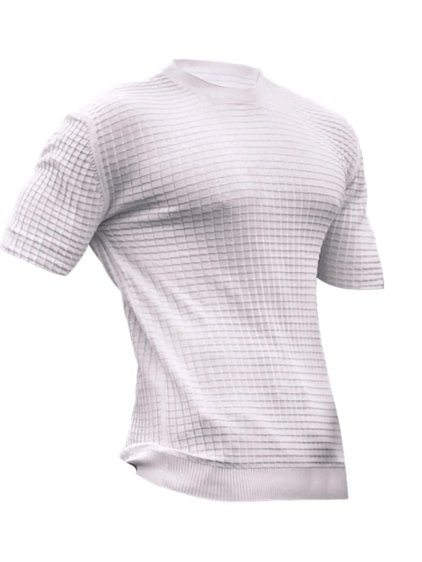 Men's Full Size Textured Knit Short Sleeve T-Shirt Plus Size White / S