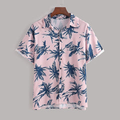 Men's Full Size Tropical Print Hawaiian Style Top and Shorts Set Plus Size