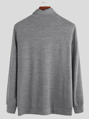 Men's Full Size Turtleneck Long Sleeve Top Plus Size