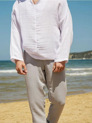 Men's Full Size V-Neck Long Sleeve Top Plus Size