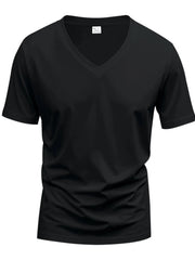 Men's Full Size V-Neck Short Sleeve T-Shirt Plus Size