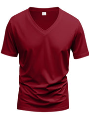 Men's Full Size V-Neck Short Sleeve T-Shirt Plus Size
