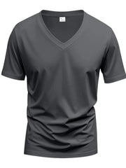 Men's Full Size V-Neck Short Sleeve T-Shirt Plus Size