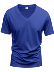 Men's Full Size V-Neck Short Sleeve T-Shirt Plus Size