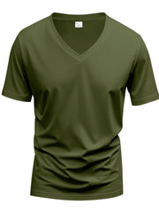 Men's Full Size V-Neck Short Sleeve T-Shirt Plus Size