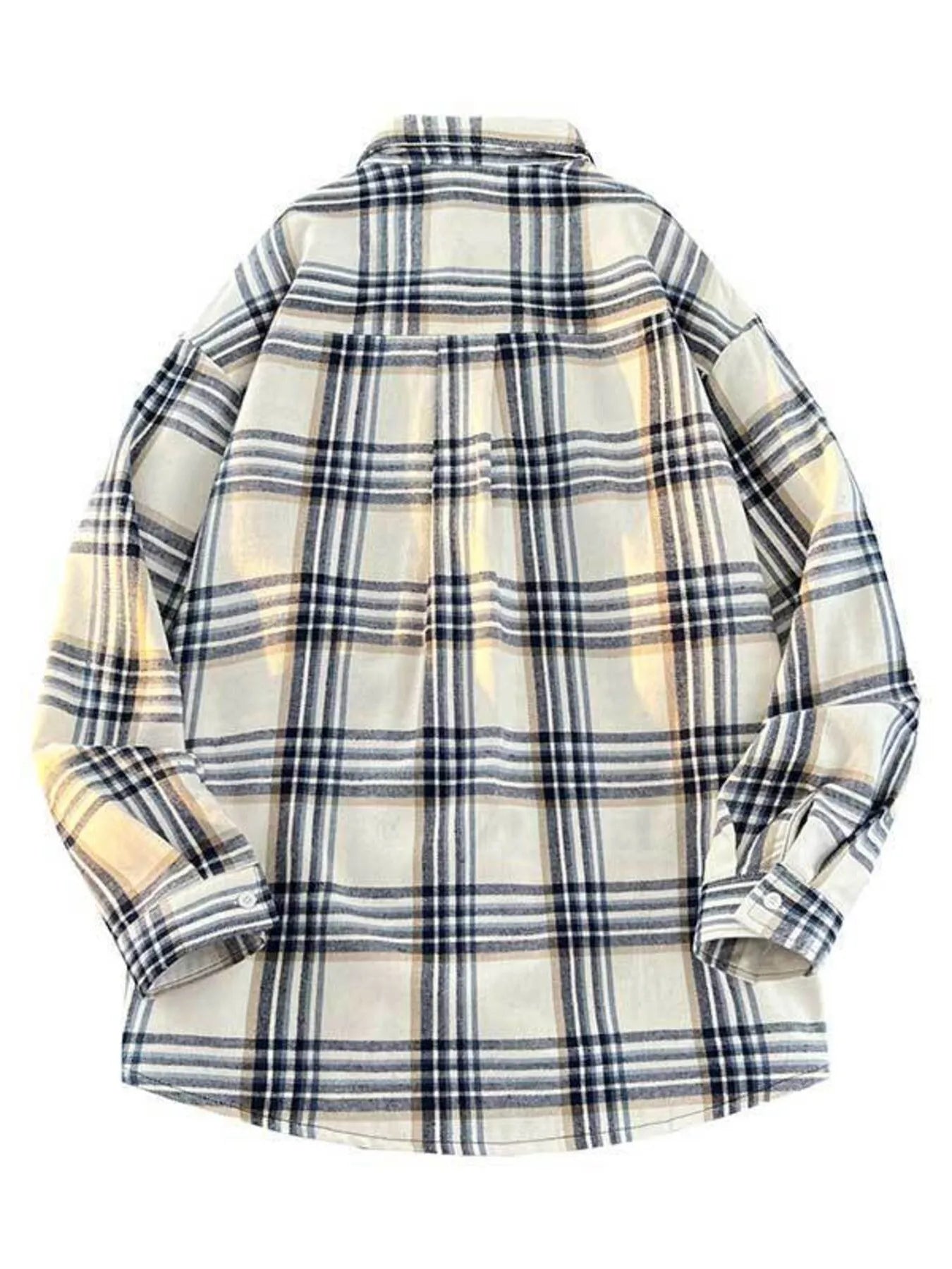 Men's Full Size Vintage Plaid Button Up Shirt Plus Size