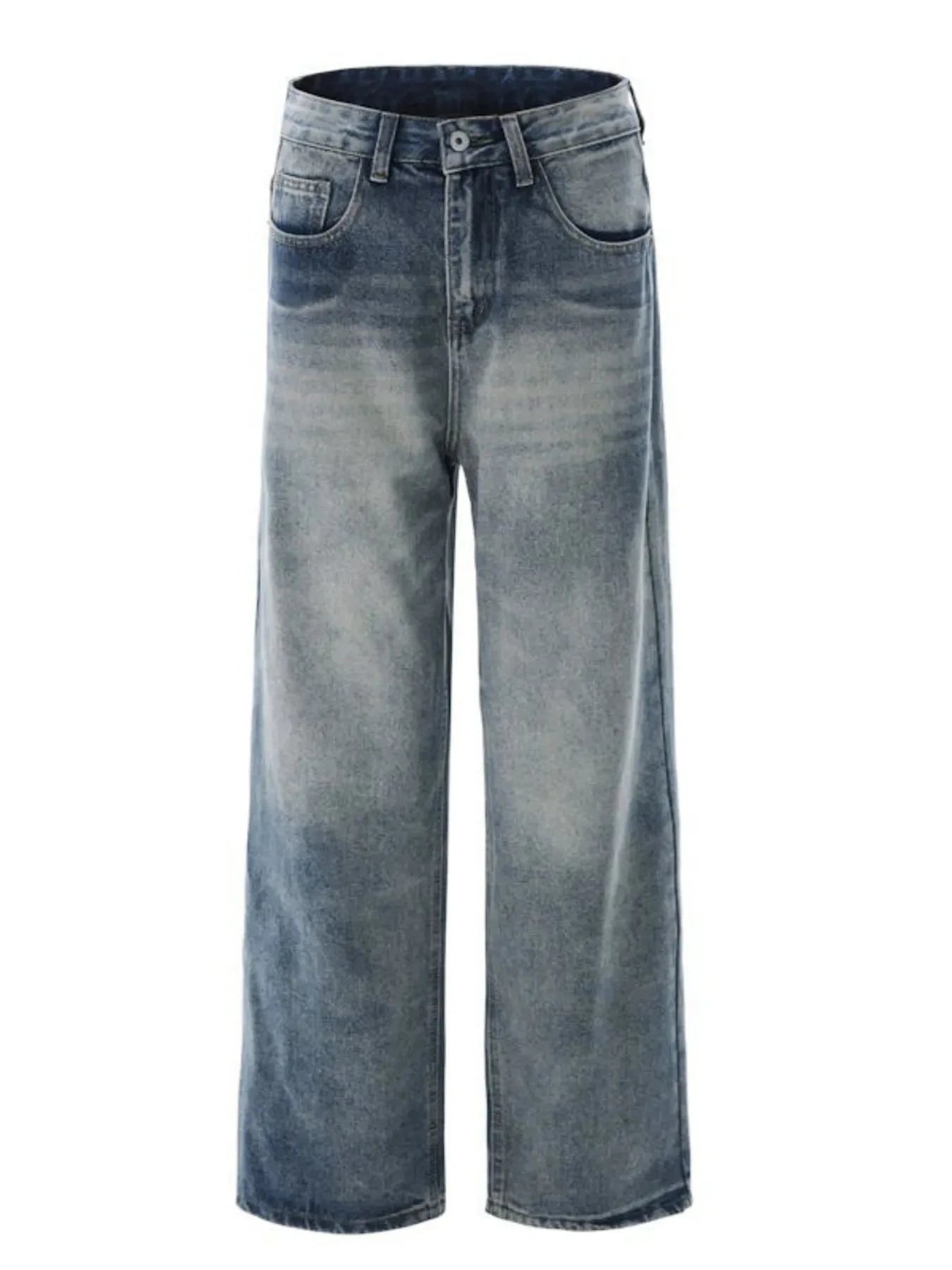 Men's Full Size Washed Wide Leg Jeans Plus Size