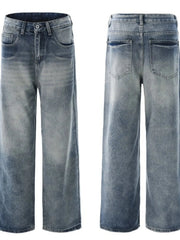 Men's Full Size Washed Wide Leg Jeans Plus Size