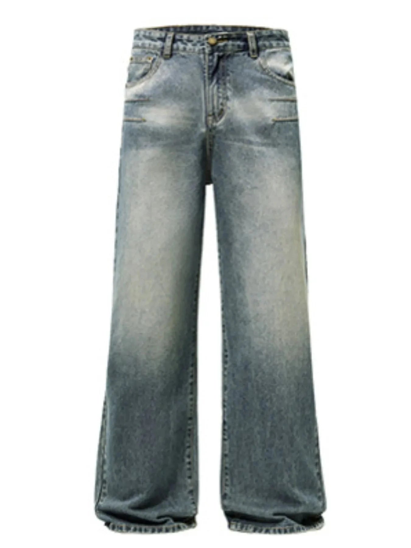 Men's Full Size Washed Wide Leg Jeans Plus Size