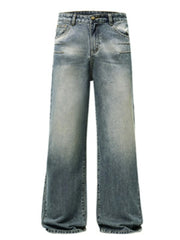 Men's Full Size Washed Wide Leg Jeans Plus Size