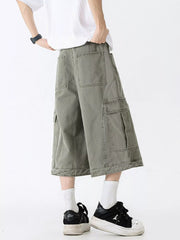 Men's Full Size Wide Leg Cargo Shorts Plus Size
