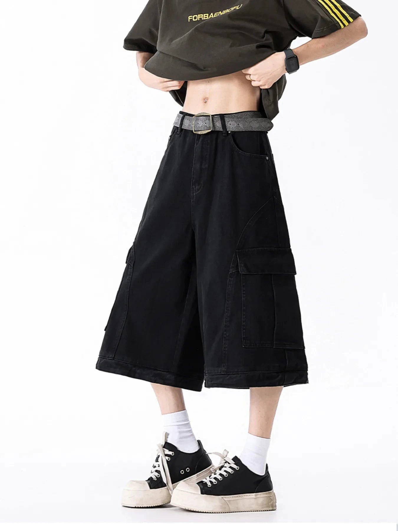 Men's Full Size Wide Leg Cargo Shorts Plus Size