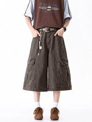 Men's Full Size Wide Leg Cargo Shorts Plus Size