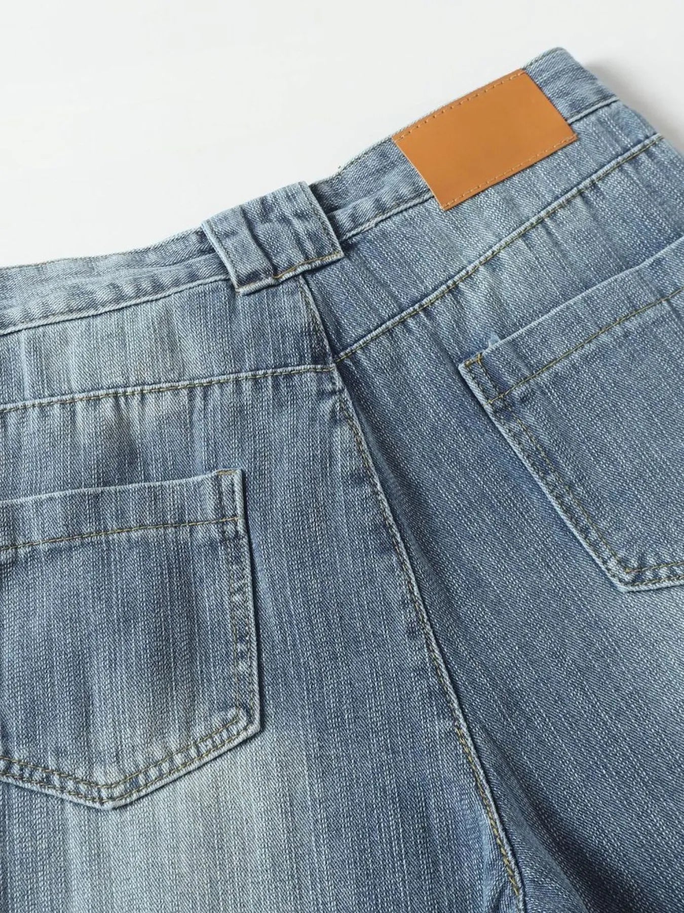 Men's Full Size Wide Leg High Waisted Vintage Wash Jeans Plus Size