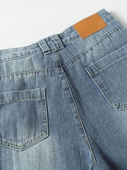 Men's Full Size Wide Leg High Waisted Vintage Wash Jeans Plus Size