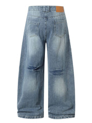 Men's Full Size Wide Leg High Waisted Vintage Wash Jeans Plus Size