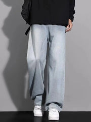 Men's Full Size Wide Leg Jeans Plus Size Light Blue / S