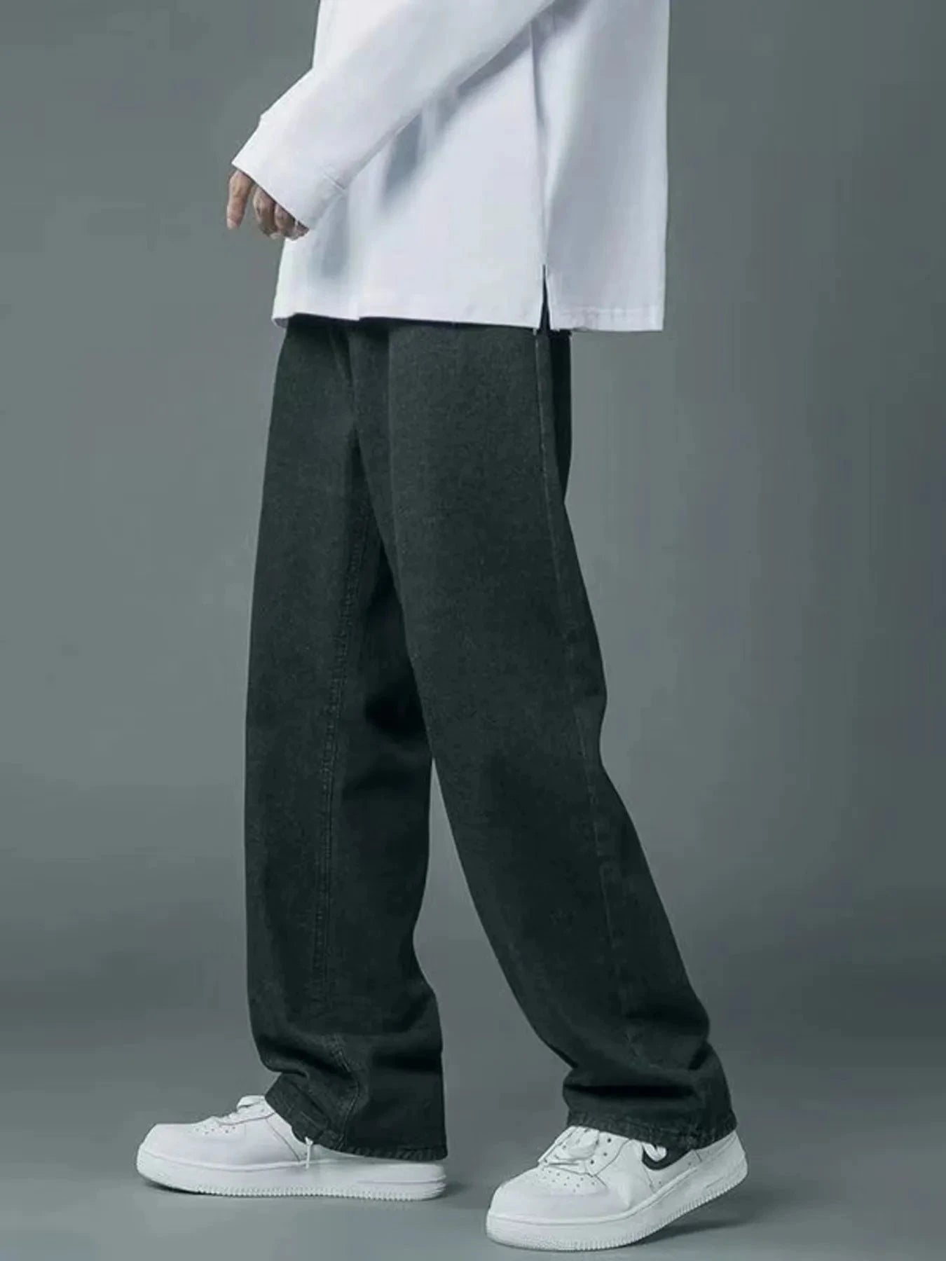 Men's Full Size Wide Leg Wash Relaxed Fit Jeans Plus Size