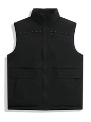 Men's Full Size Zip Up Vest Plus Size Black / S