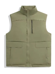 Men's Full Size Zip Up Vest Plus Size Matcha Green / S