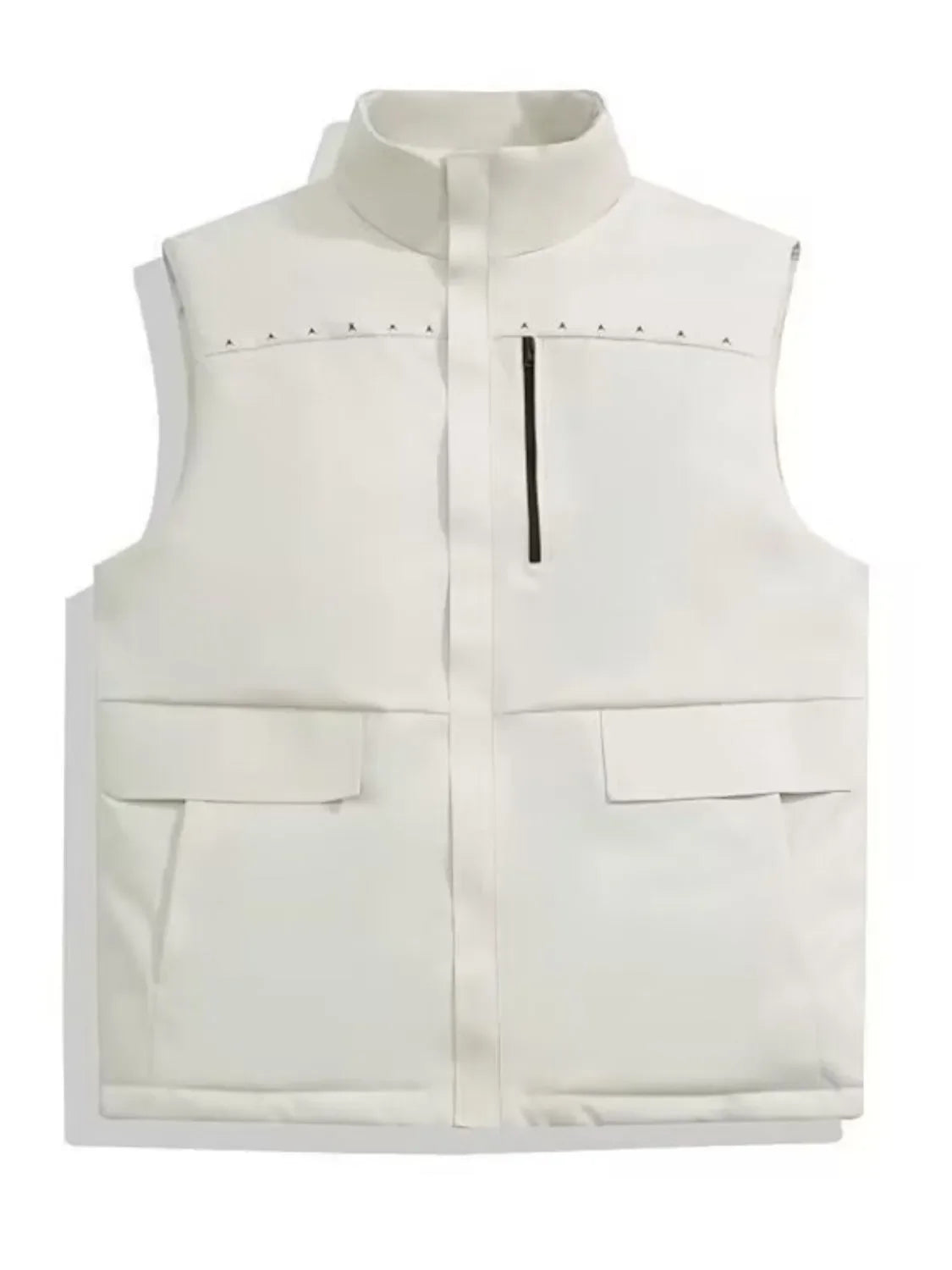 Men's Full Size Zip Up Vest Plus Size White / S