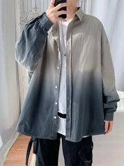 Men's Gradient Long Sleeve Shirt Grey / M