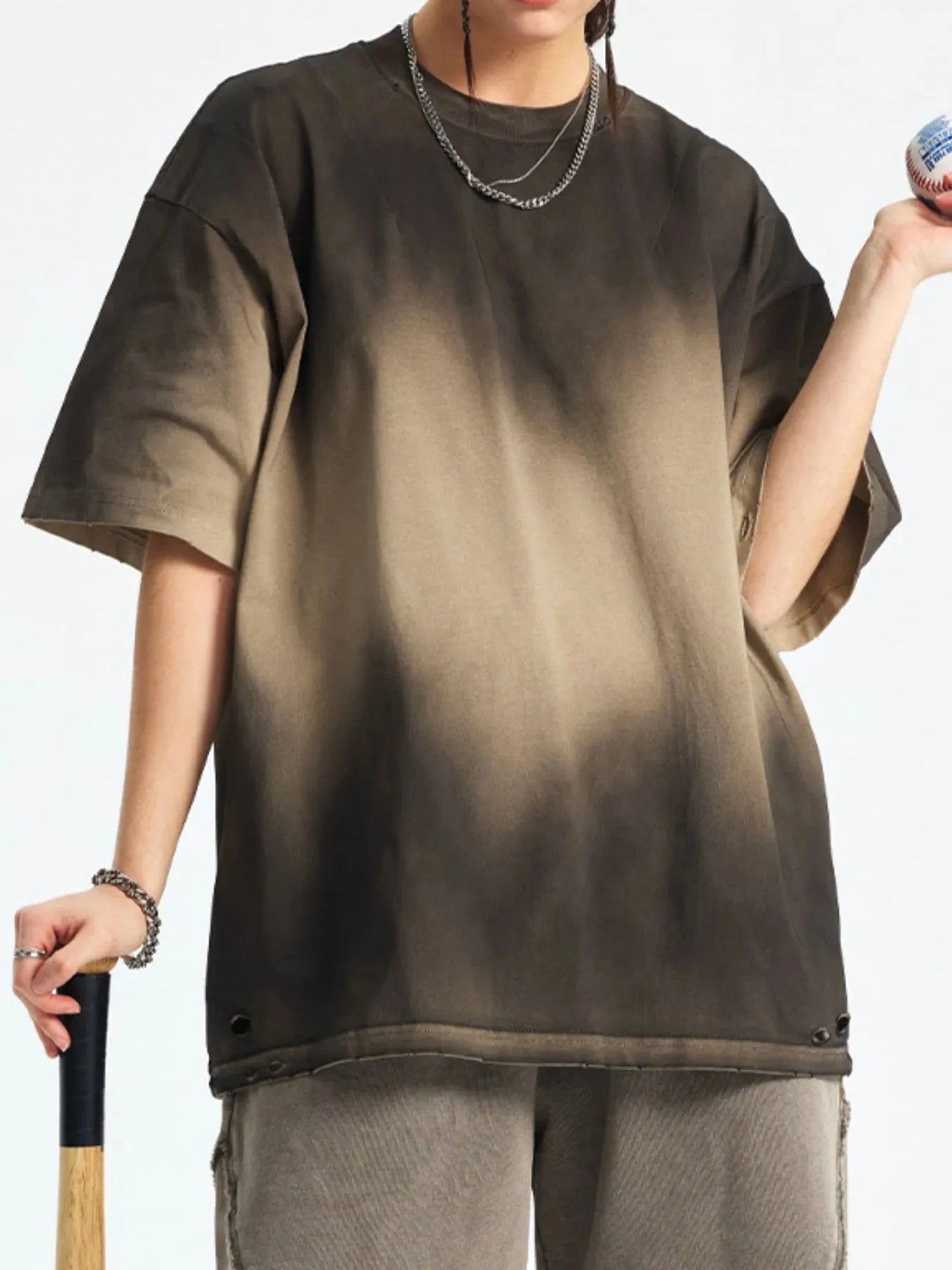 Men's Gradient Round Neck Short Sleeve T-Shirt