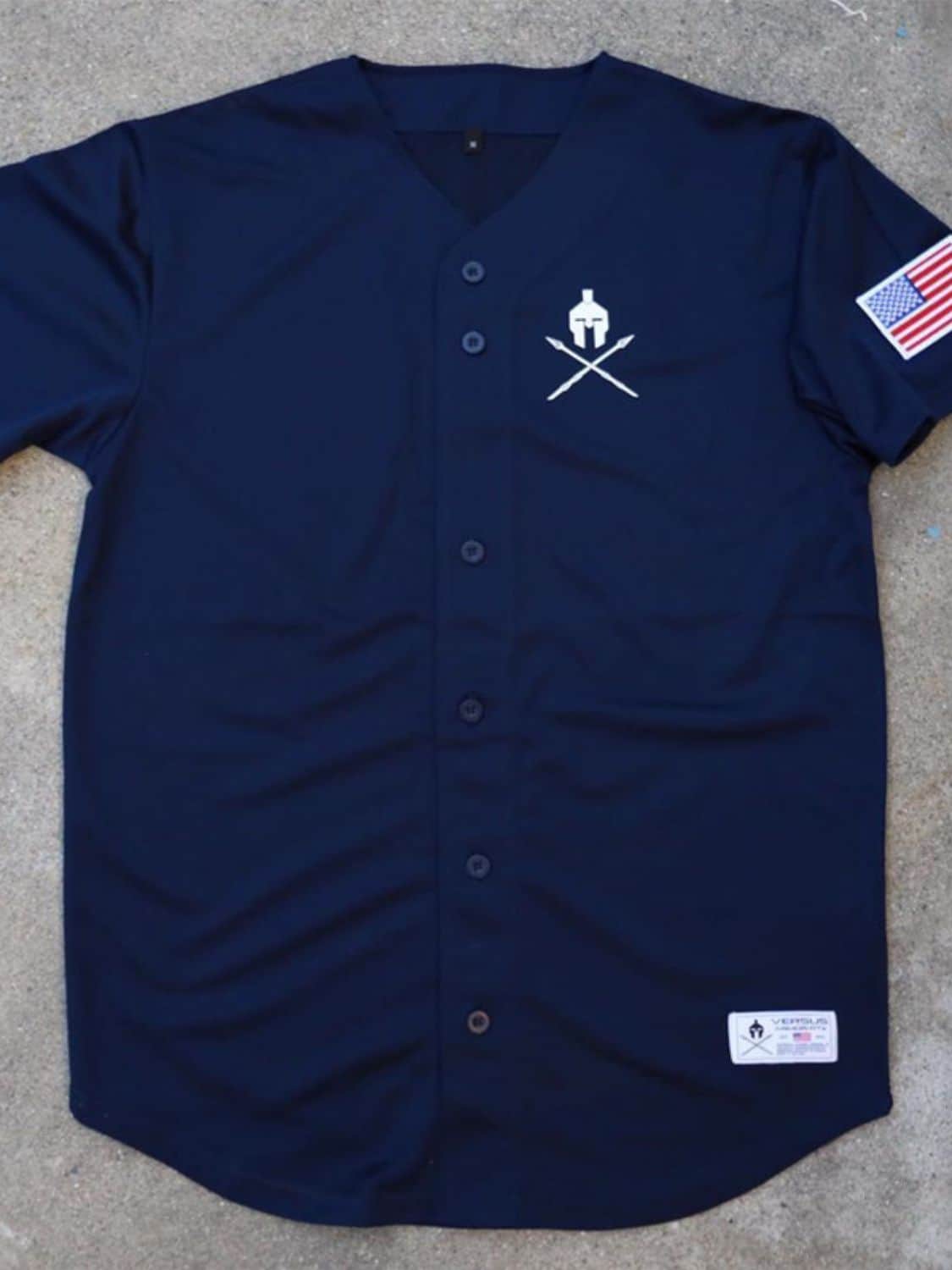 Men's Graphic Button Down Short Sleeve Top Navy / L