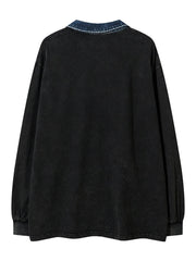 Men's Graphic Long Sleeve Oversized Polo