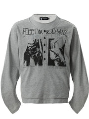 Men's Graphic Long Sleeve T-Shirt Flower Ash / S