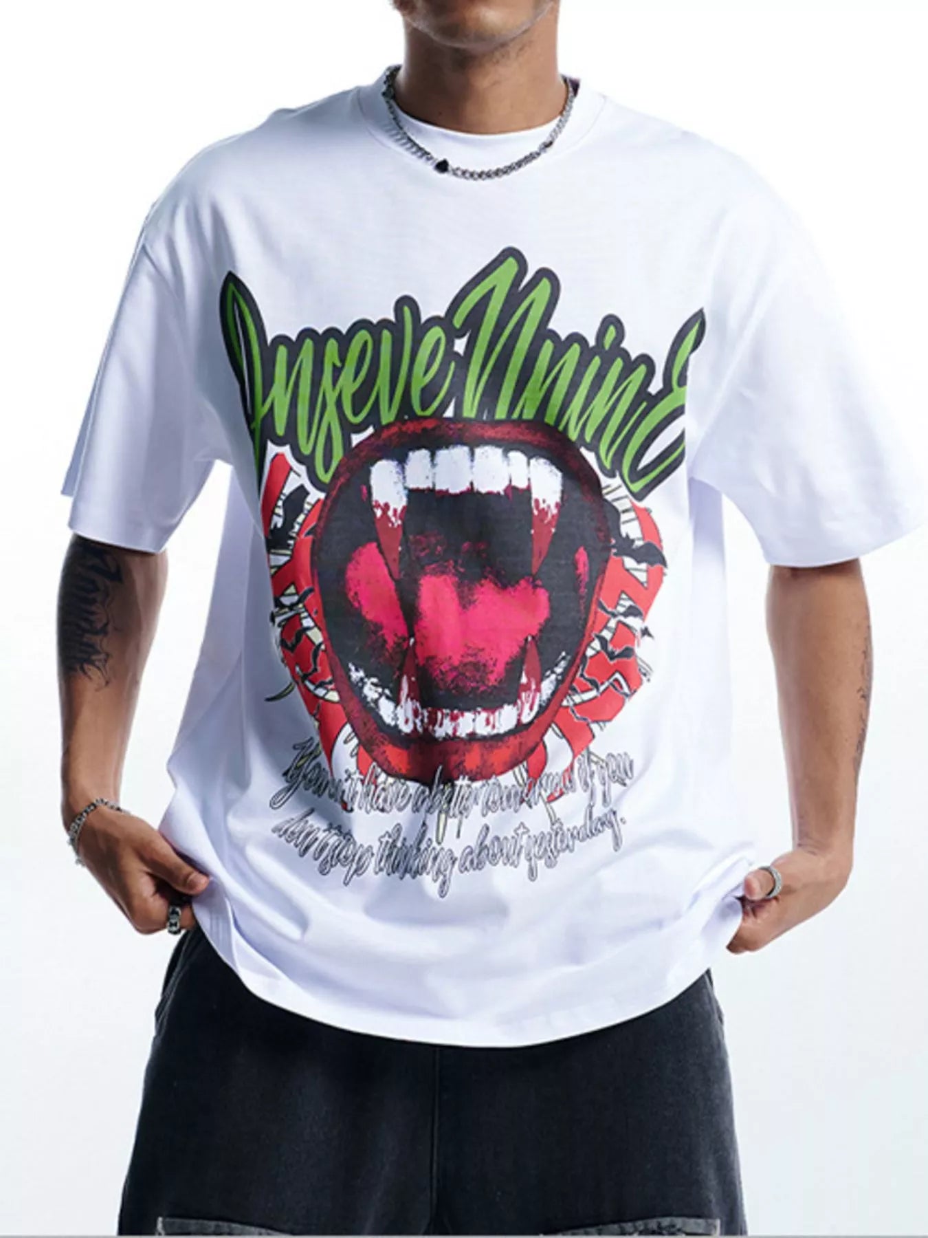 Men's Graphic Round Neck Oversized T-Shirt