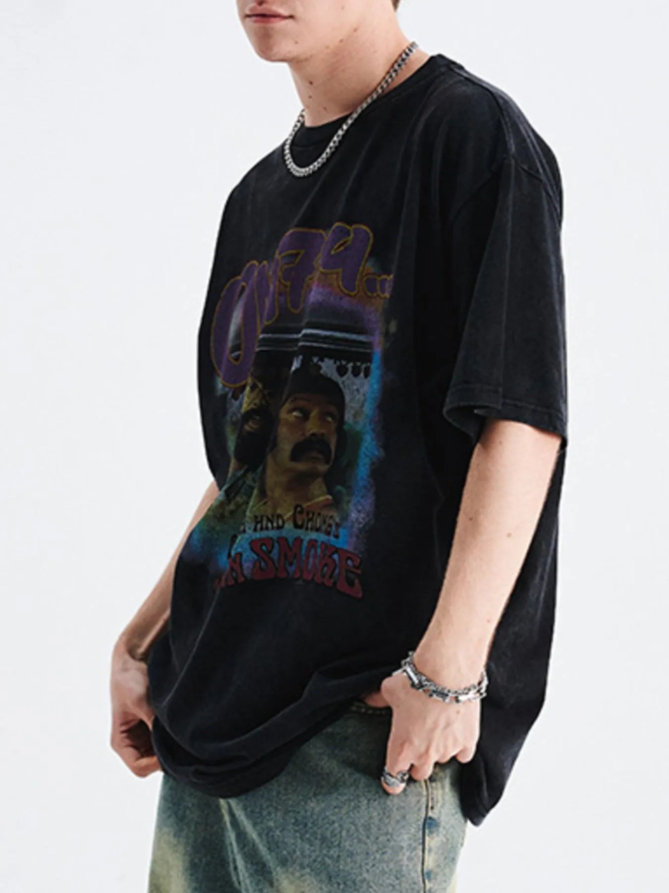 Men's Graphic Round Neck Short Sleeve T-Shirt