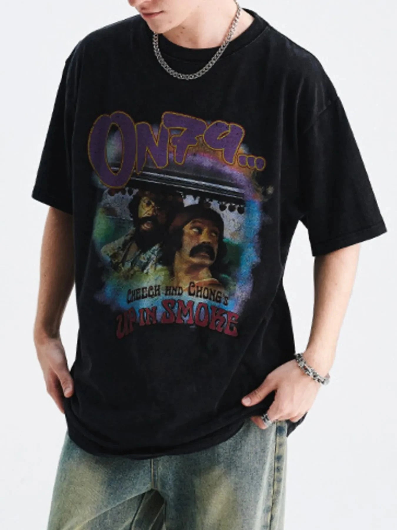 Men's Graphic Round Neck Short Sleeve T-Shirt