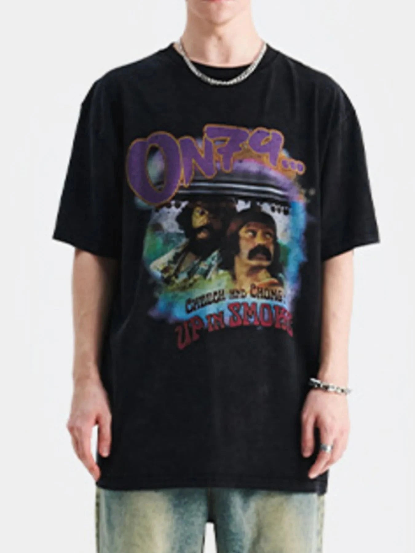 Men's Graphic Round Neck Short Sleeve T-Shirt