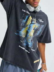 Men's Graphic Round Neck Short Sleeve T-Shirt