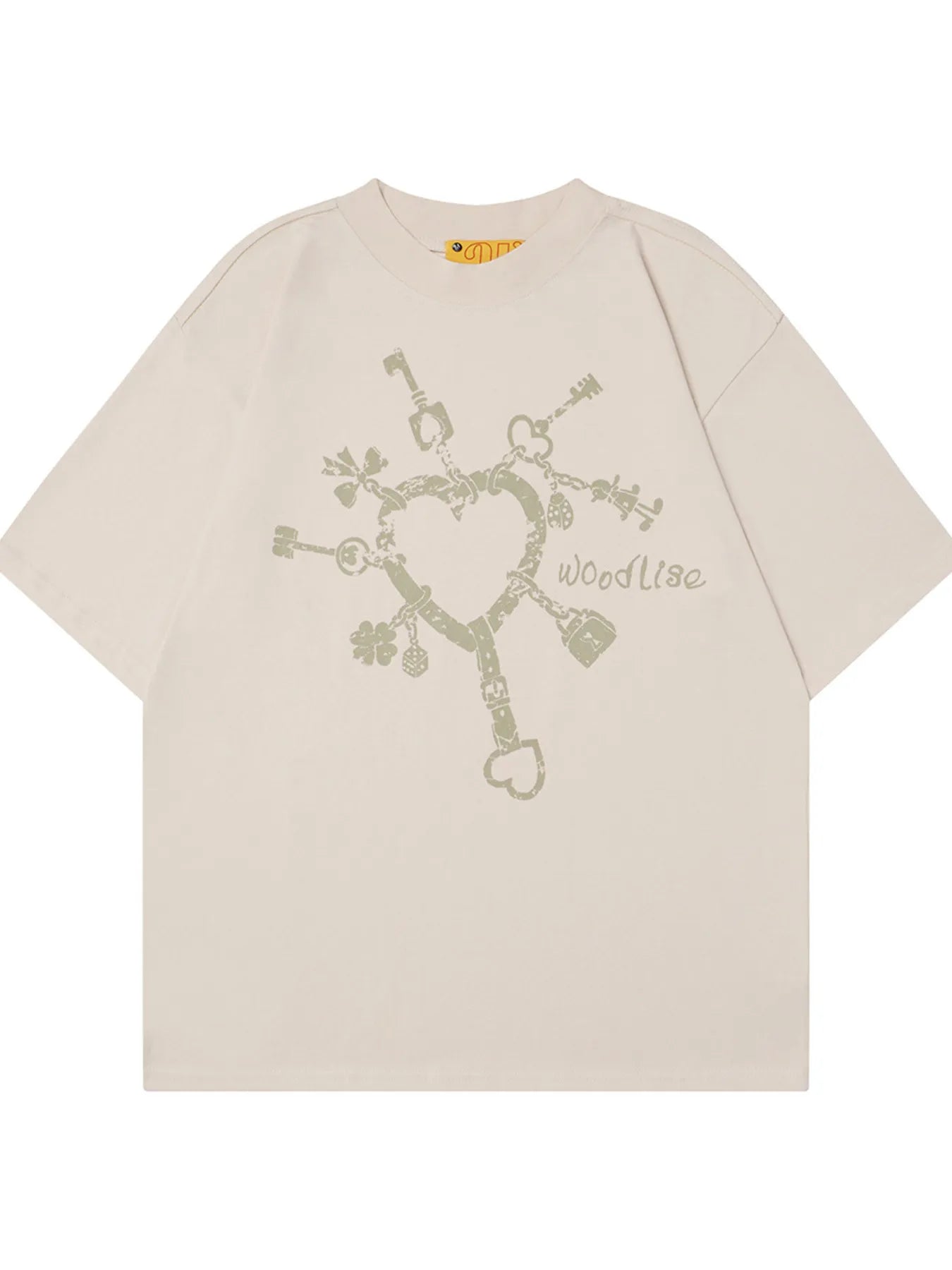 Men's Graphic Round Neck Short Sleeve T-Shirt Apricot / M