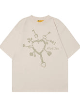 Men's Graphic Round Neck Short Sleeve T-Shirt Apricot / M