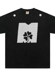 Men's Graphic Round Neck Short Sleeve T-Shirt Black / M