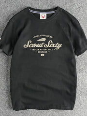 Men's Graphic Round Neck Short Sleeve T-Shirt Black / M