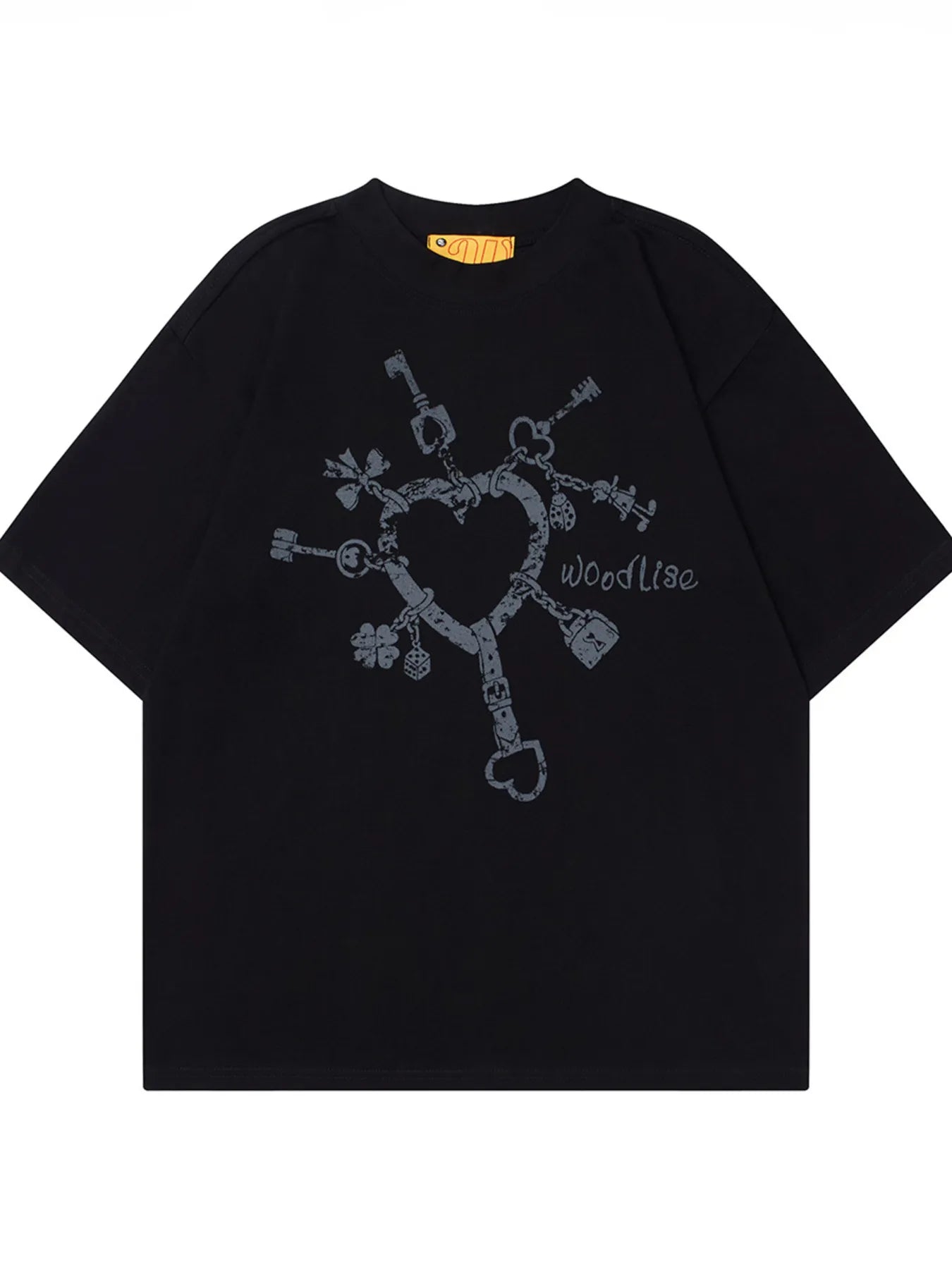 Men's Graphic Round Neck Short Sleeve T-Shirt Black / M