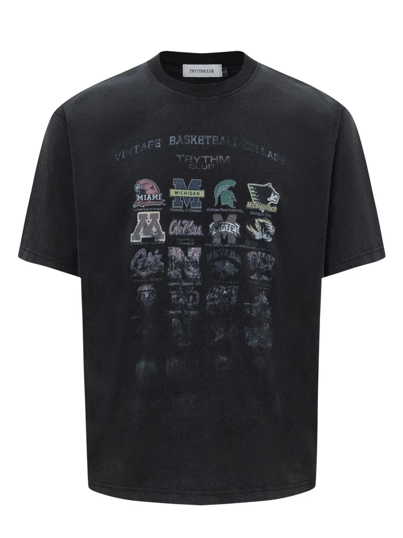 Men's Graphic Round Neck Short Sleeve T-Shirt Black / S