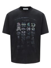 Men's Graphic Round Neck Short Sleeve T-Shirt Black / S