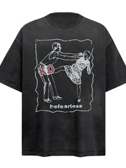 Men's Graphic Round Neck Short Sleeve T-Shirt Black / S