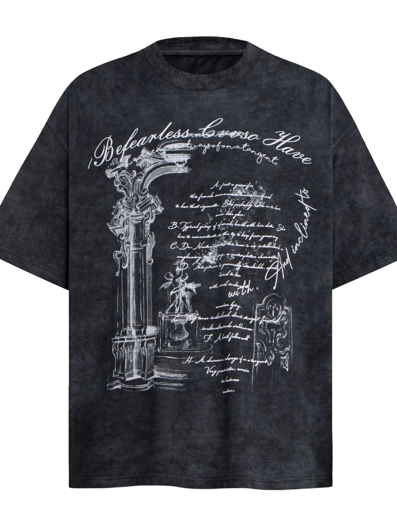 Men's Graphic Round Neck Short Sleeve T-Shirt Black / S