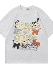 Men's Graphic Round Neck Short Sleeve T-Shirt Flower Ash / S