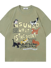 Men's Graphic Round Neck Short Sleeve T-Shirt Green / S