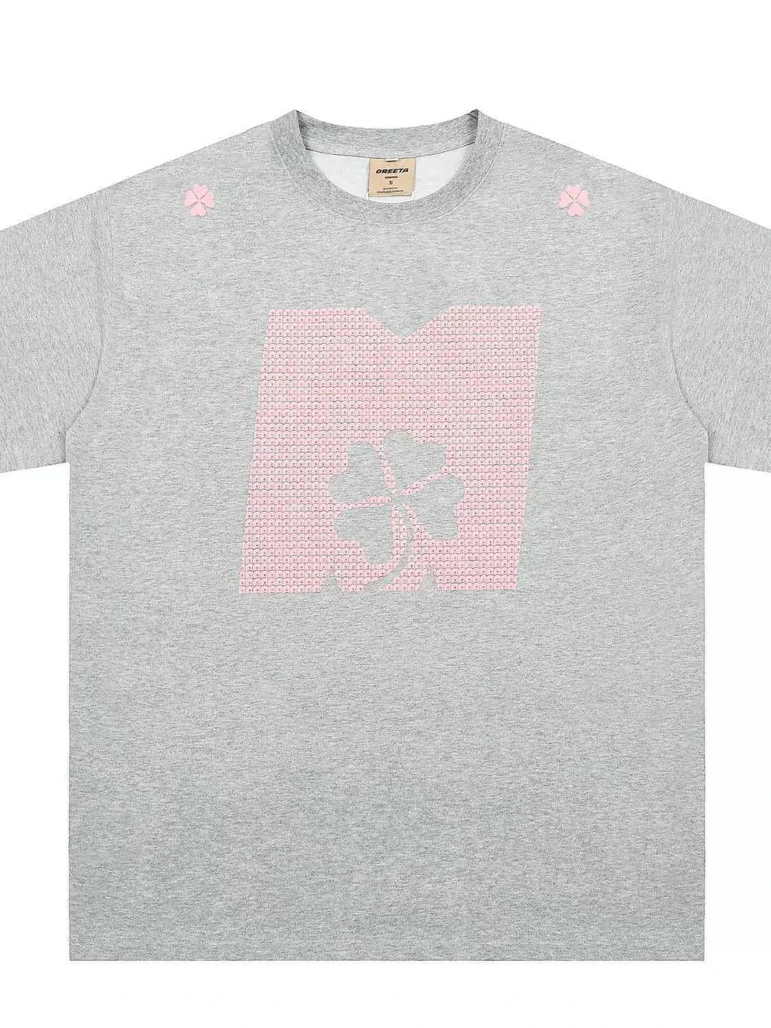 Men's Graphic Round Neck Short Sleeve T-Shirt Grey / M