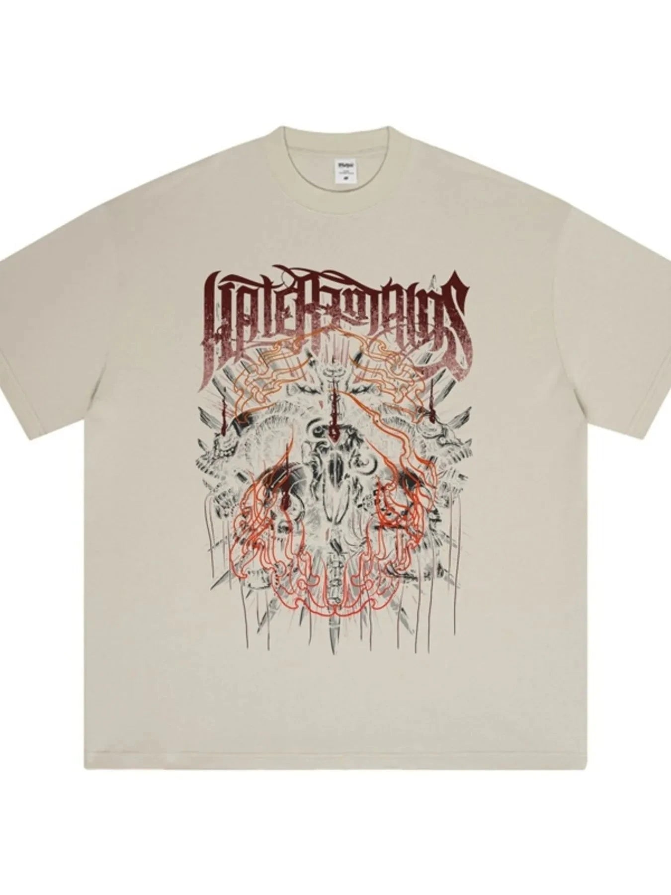 Men's Graphic Round Neck Short Sleeve T-Shirt Light Gray / XS